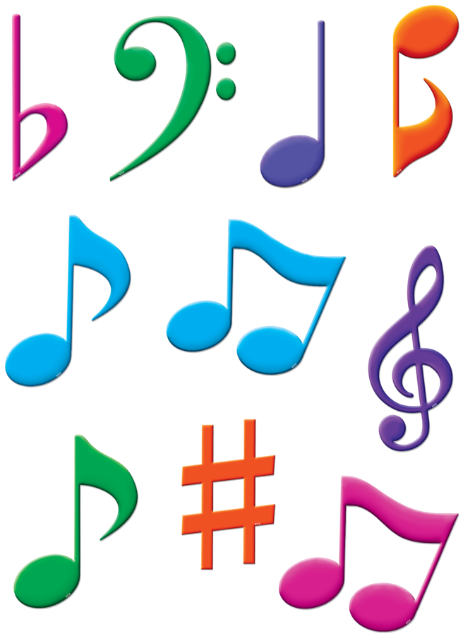 A Group Of Colorful Musical Notes
