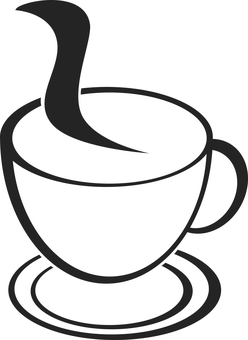 A Black And White Image Of A Cup Of Coffee