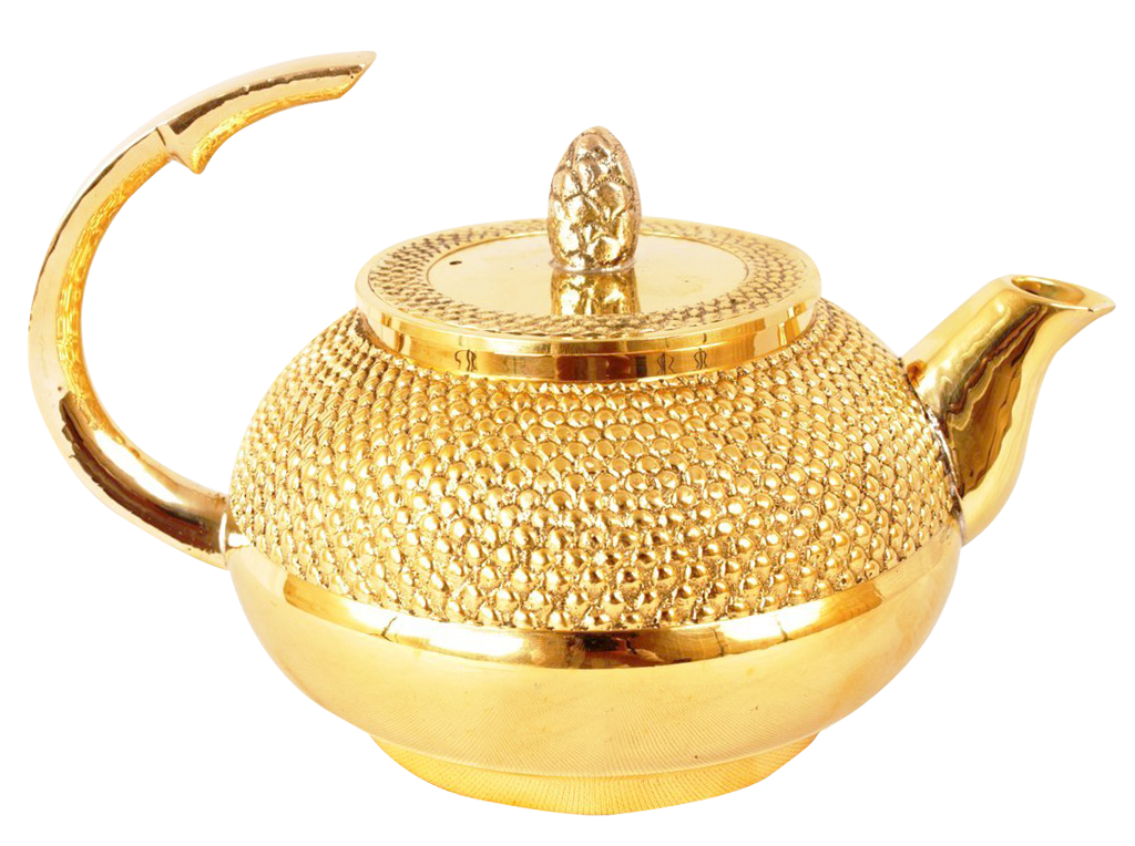 A Gold Teapot With A Handle