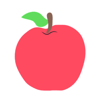 A Red Apple With Green Leaf