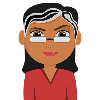 A Cartoon Of A Woman With Glasses