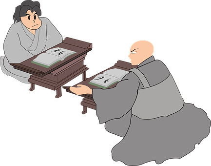 Cartoon Two Men Sitting At A Desk