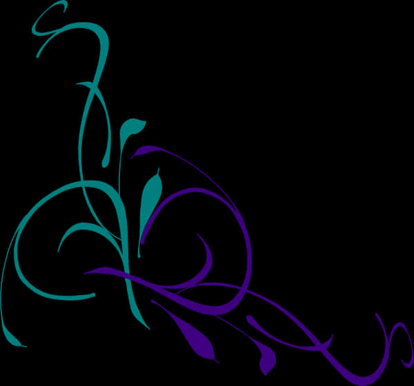 A Blue And Purple Swirls On A Black Background