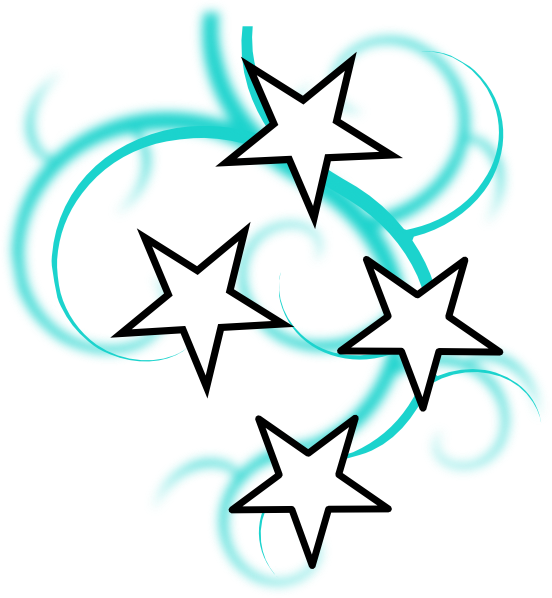 A White Stars And Swirls On A Black Background