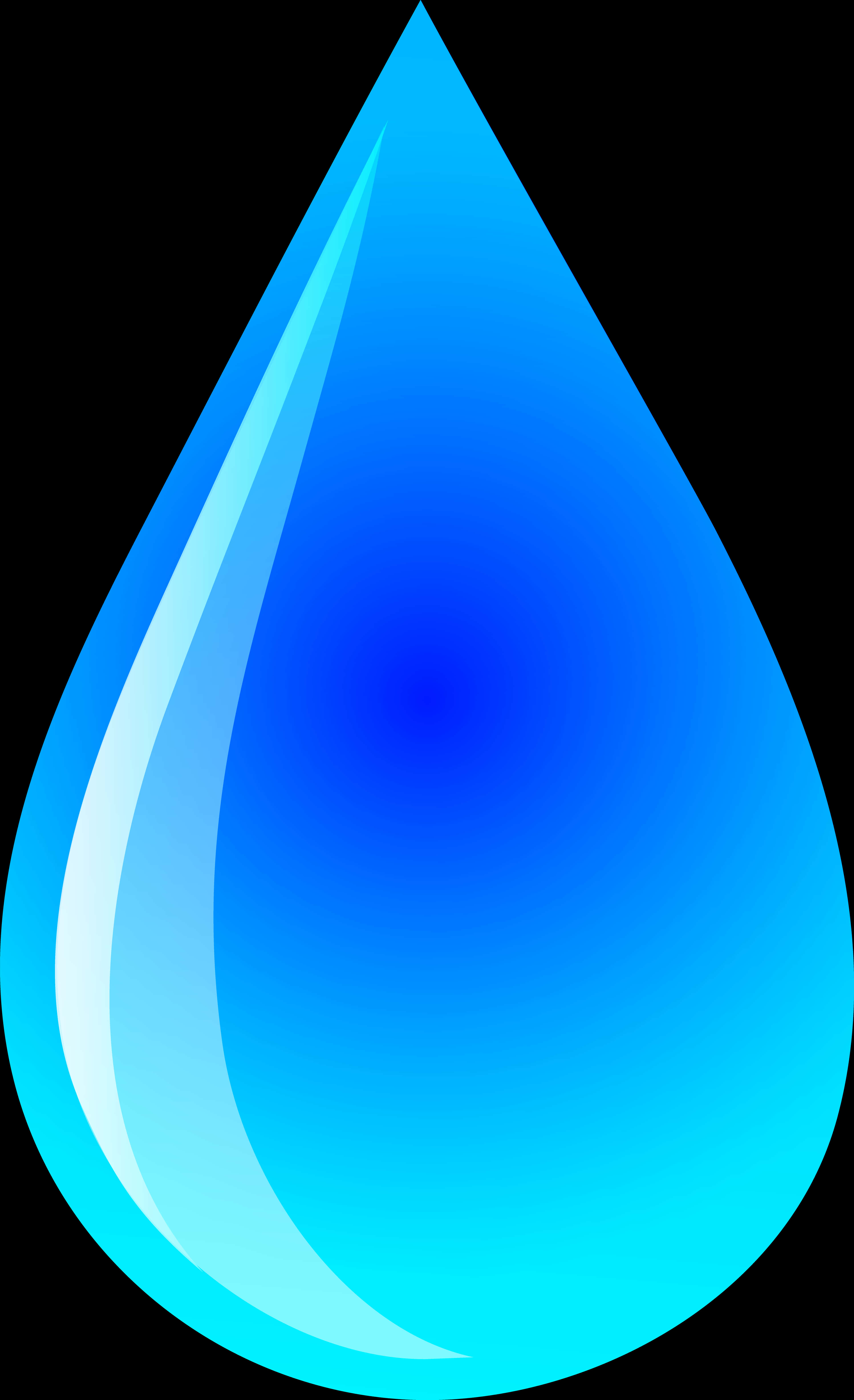A Blue Water Droplet On A Black Background