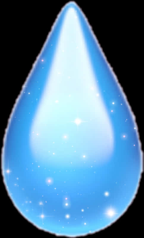 A Blue Water Droplet With White Light
