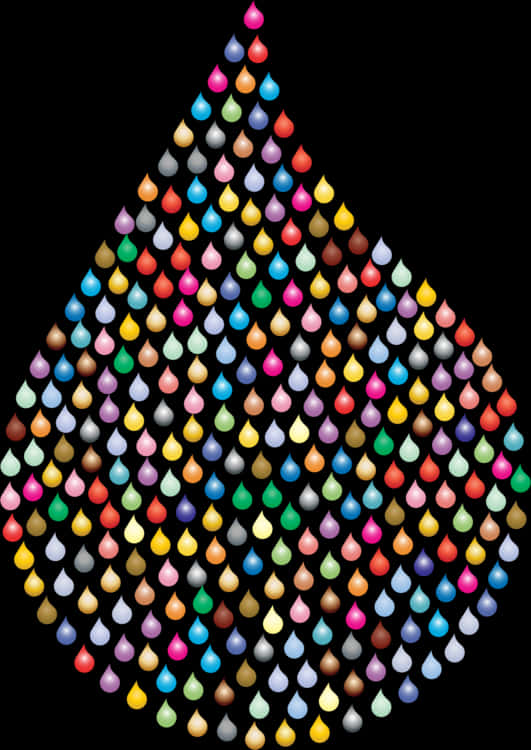 A Group Of Colorful Drops