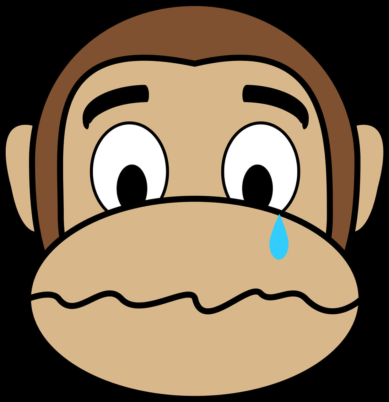 Cartoon Monkey With Tears On Face