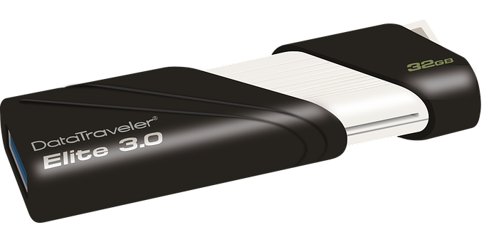 A Close Up Of A Black And White Usb Flash Drive