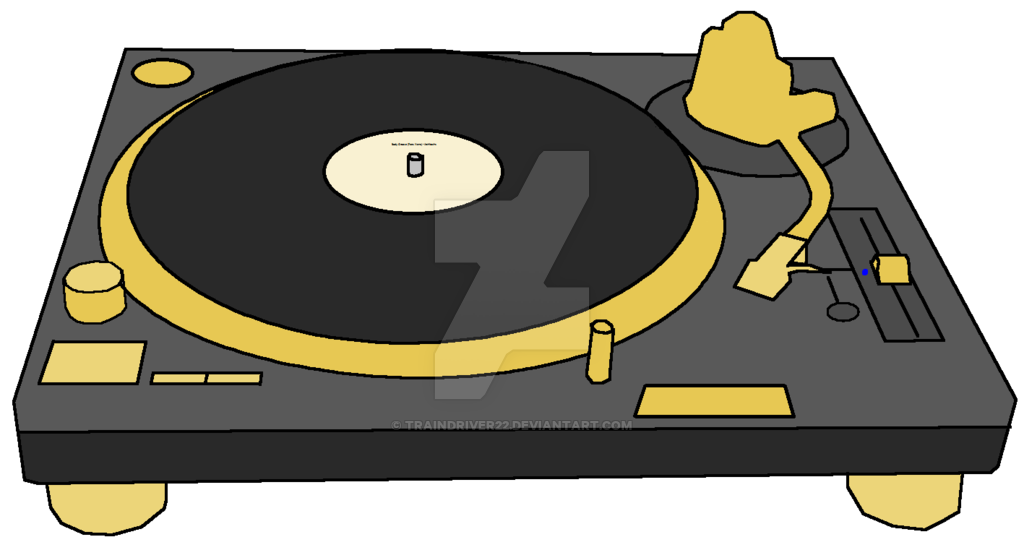 A Cartoon Of A Record Player