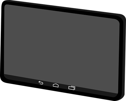 A Black Rectangular Device With A Grey Screen