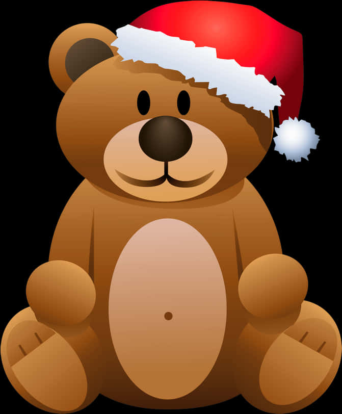 A Teddy Bear Wearing A Santa Hat