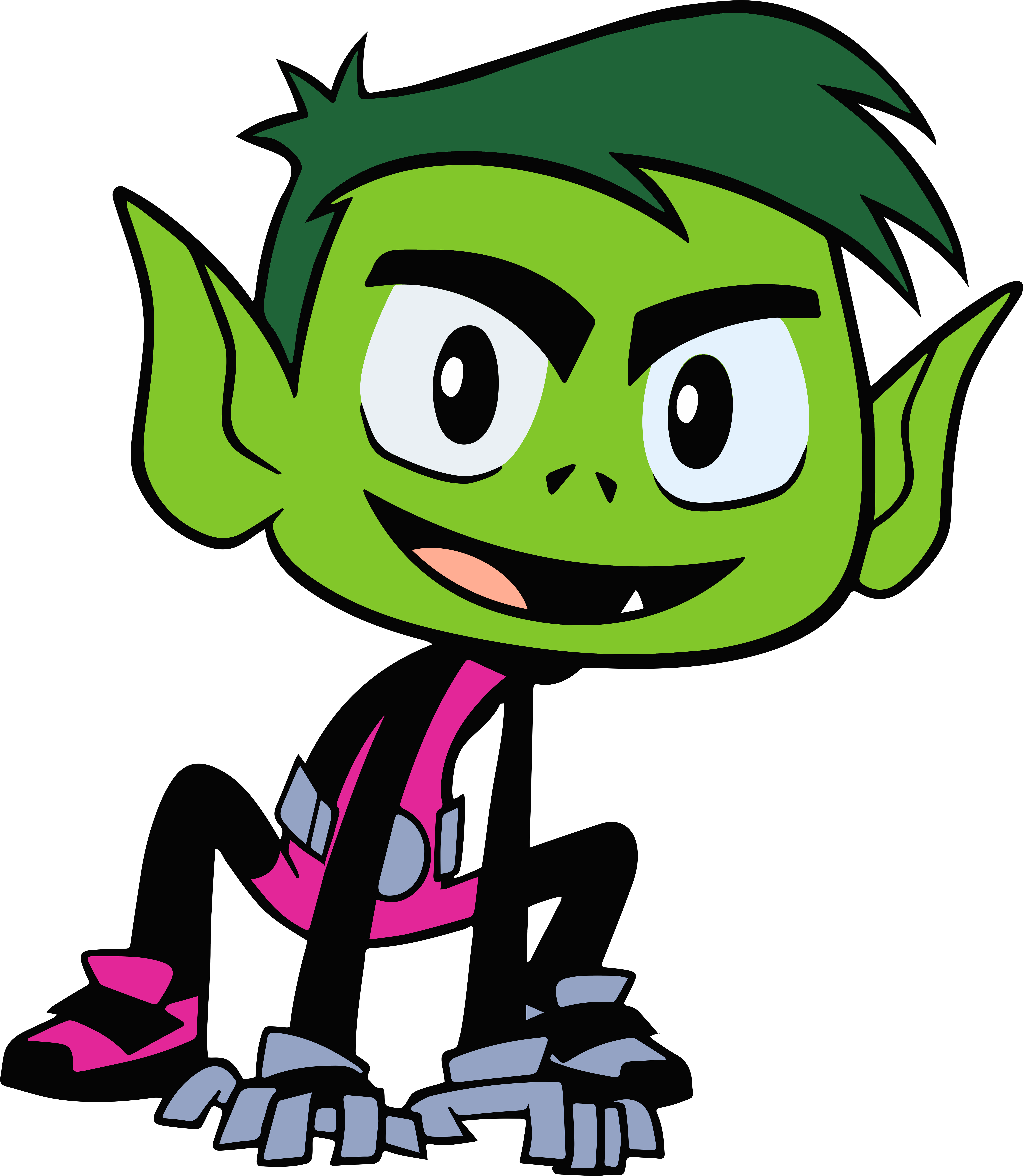 Cartoon Green Cartoon Character With Green Hair And Green Ears