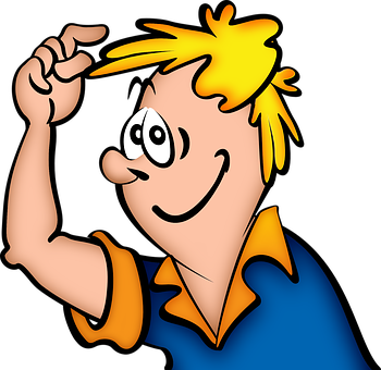 A Cartoon Of A Man With His Hand Up