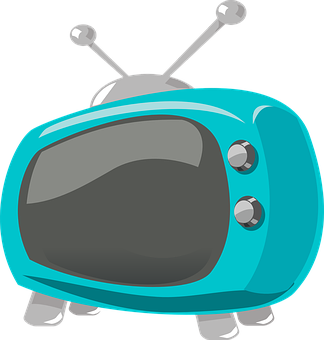 A Cartoon Of A Blue Television