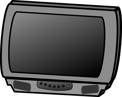 A Grey Television With A Black Screen
