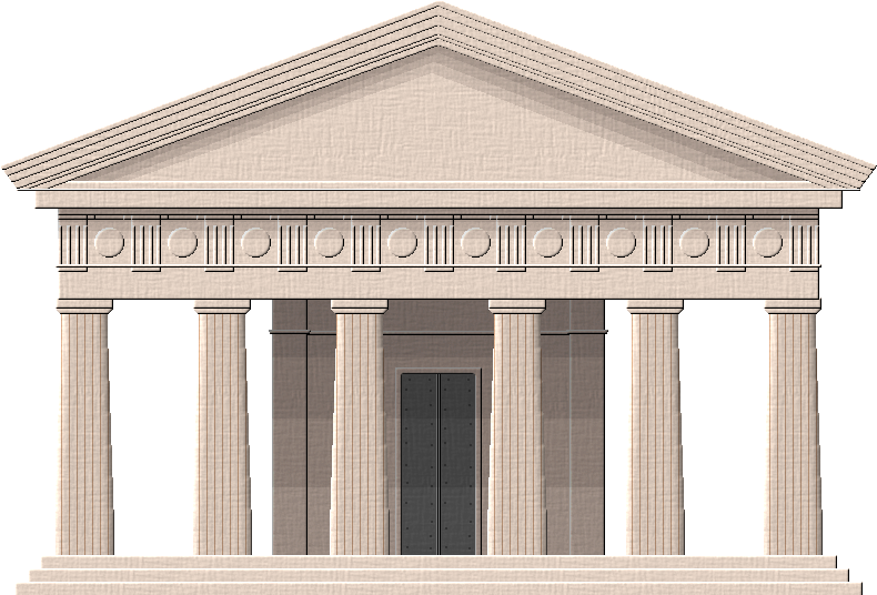 A White Building With Columns