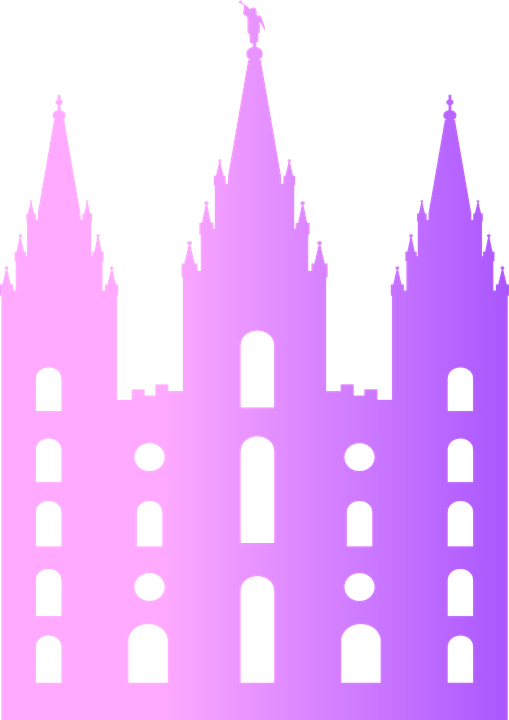 A Purple Castle With Towers And Windows