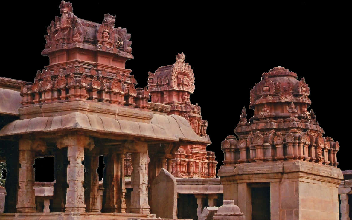 A Stone Temple With Pillars And Pillars
