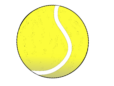 A Yellow Tennis Ball With A White Line