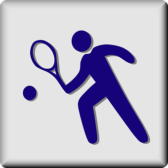 A Blue Tennis Player With A Racket