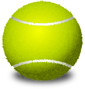 A Yellow Tennis Ball With White Lines