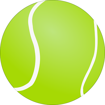 A Green Tennis Ball With White Lines