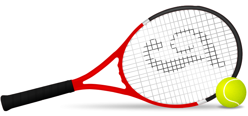 A Red And Black Tennis Racket