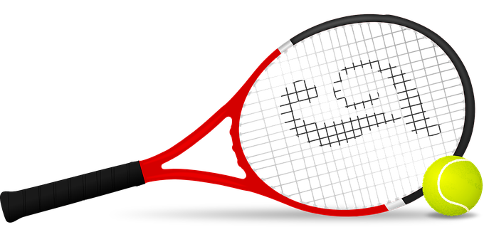 A Red And Black Tennis Racket
