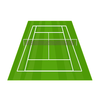 A Tennis Court With A Net