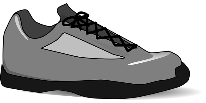 A Grey And Black Shoe