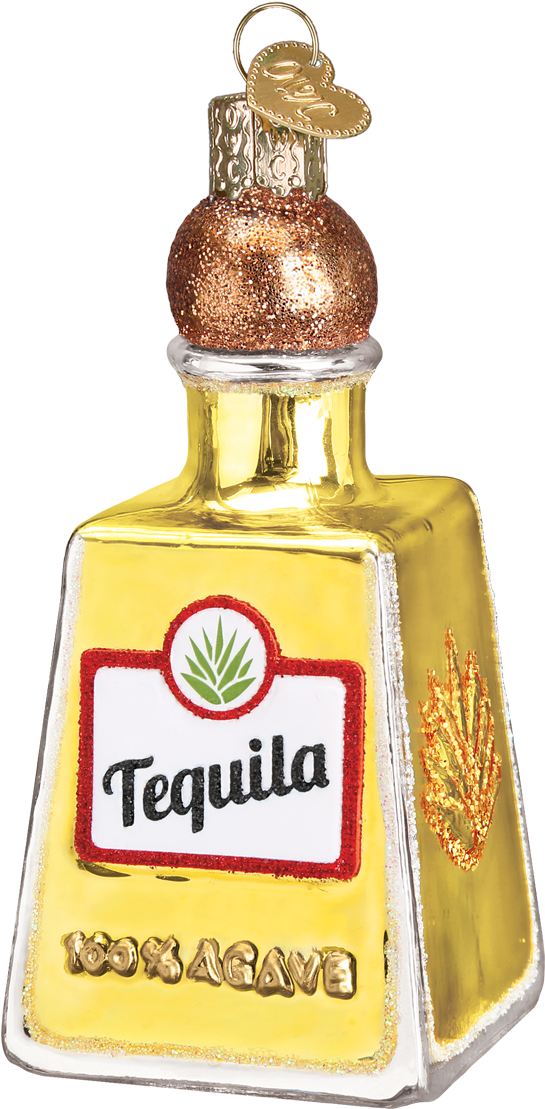 A Bottle Of Tequila With A Gold Cap