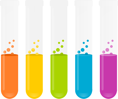 A Group Of Test Tubes With Different Colored Liquid
