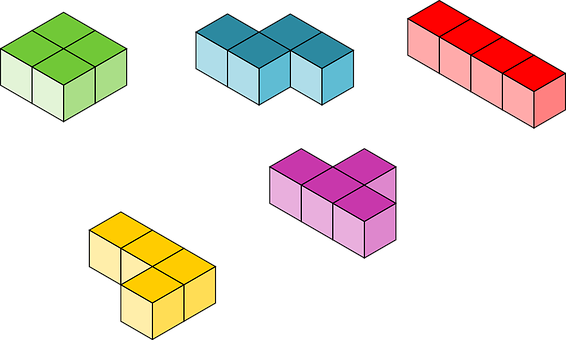 A Group Of Colorful Cubes
