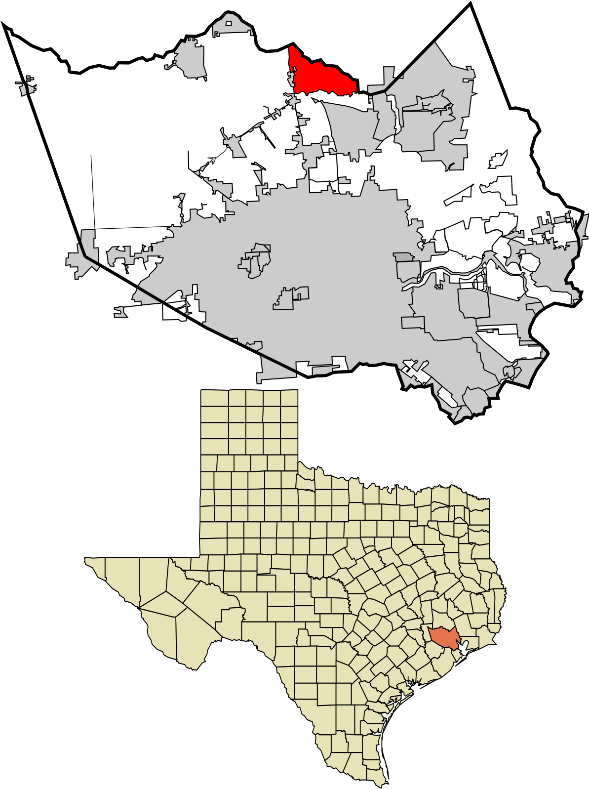 A Map Of Texas With A Red Location
