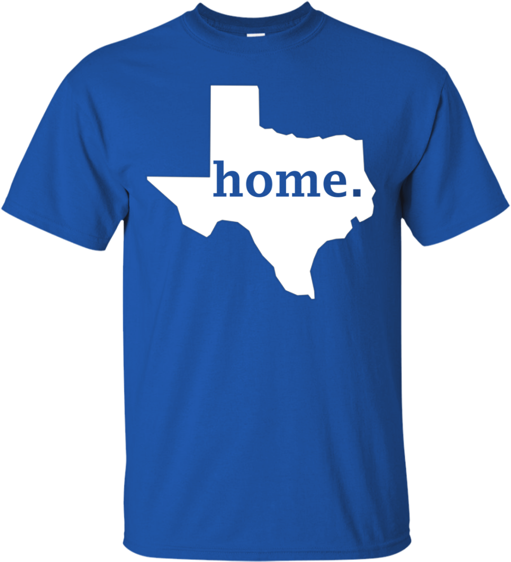 A Blue T-shirt With A State Of Texas On It