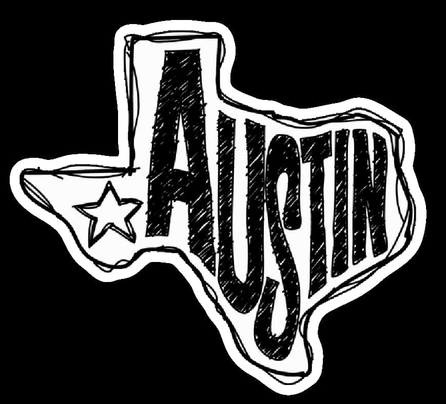 A Black And White Sticker Of A Texas State