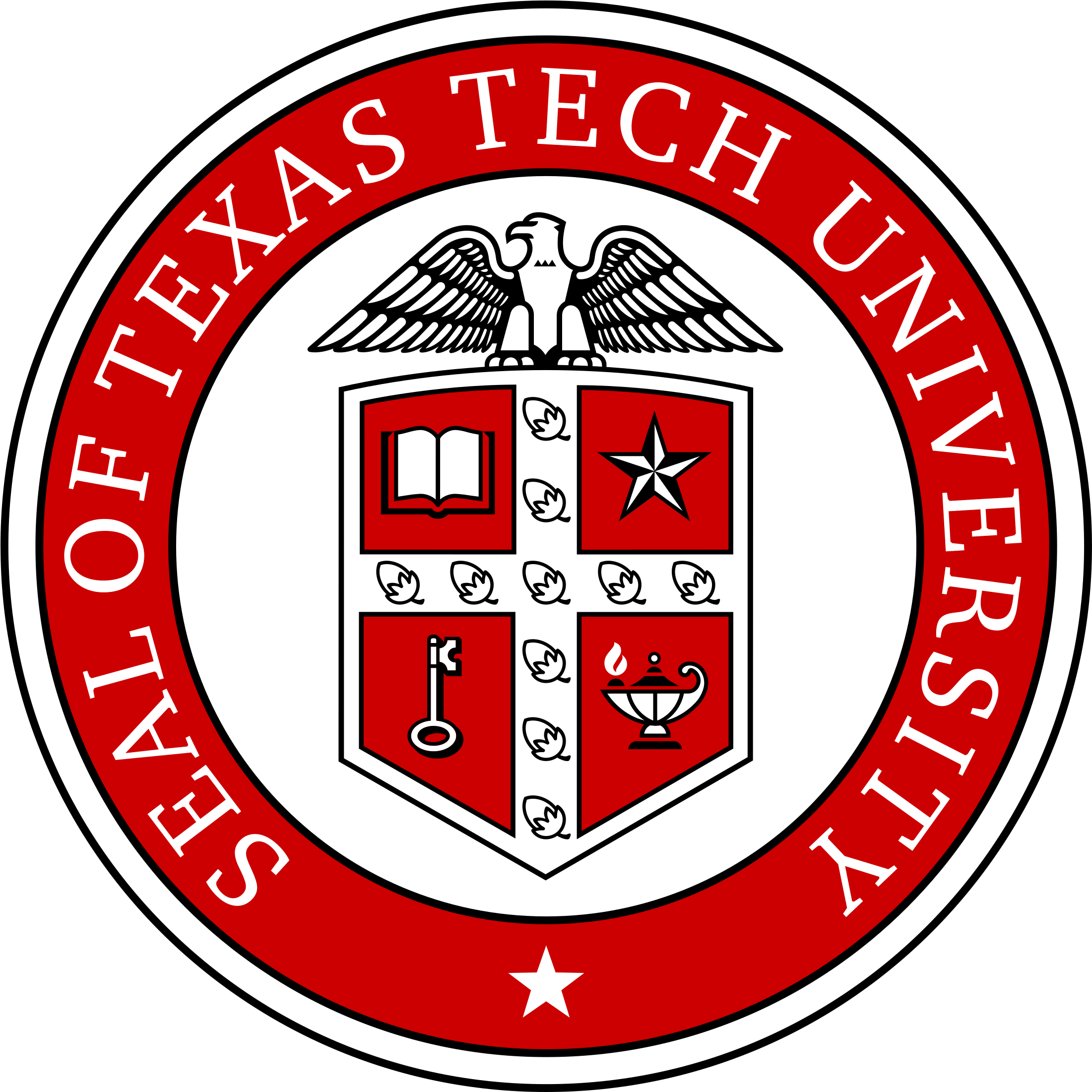 A Red And White Logo With A Bird And A Shield