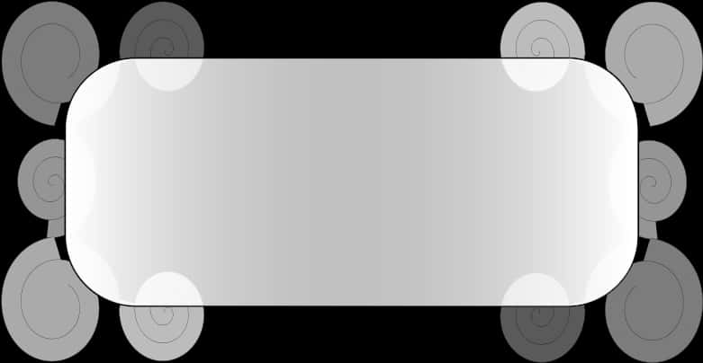 A Black And White Rectangular Object With Circles