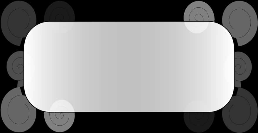 A White Rectangular Object With Black Circles