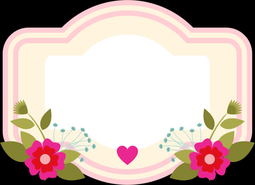 A Pink And White Floral Frame