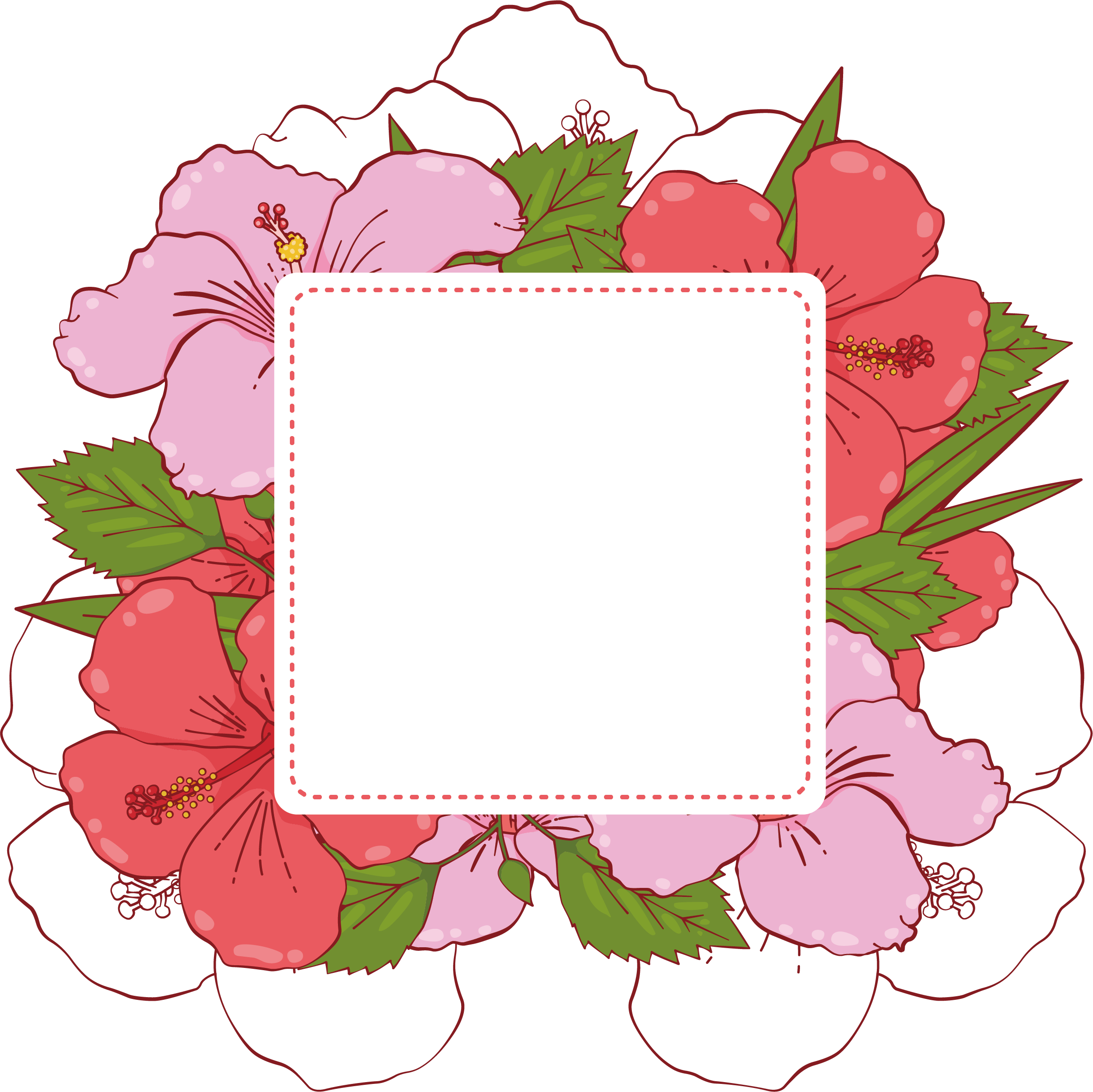A Square Frame Of Flowers