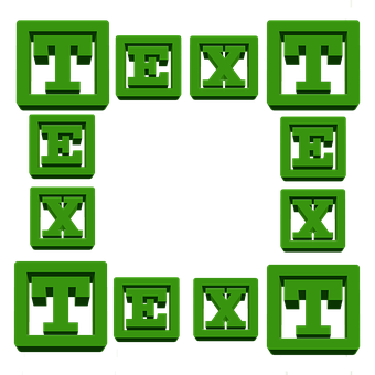 A Green Square With Letters In It