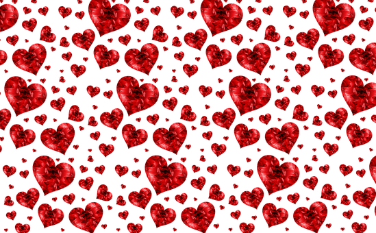 A Pattern Of Red Hearts