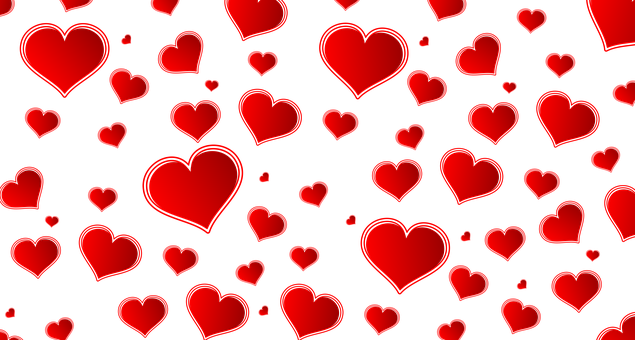 A Group Of Red Hearts On A Black Background