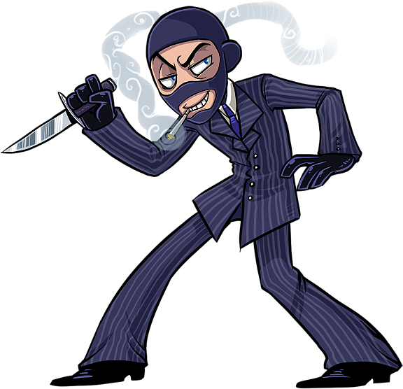 Cartoon Of A Man In A Suit Holding A Knife