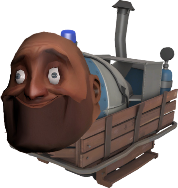 A Cartoon Character With A Face In A Wooden Wagon