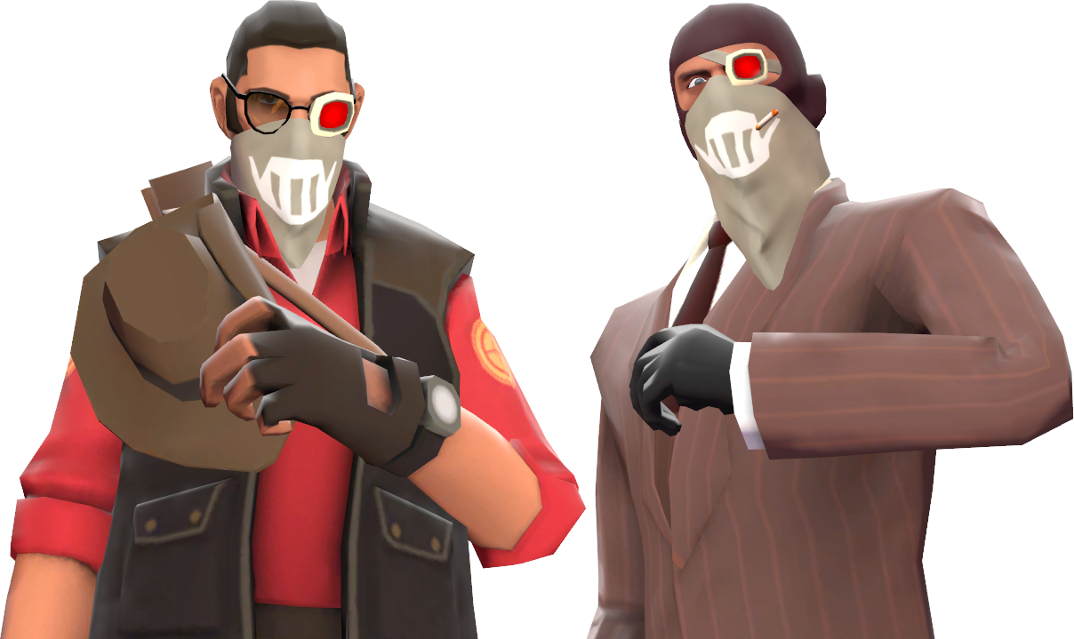 A Couple Of Men Wearing Masks And Gloves