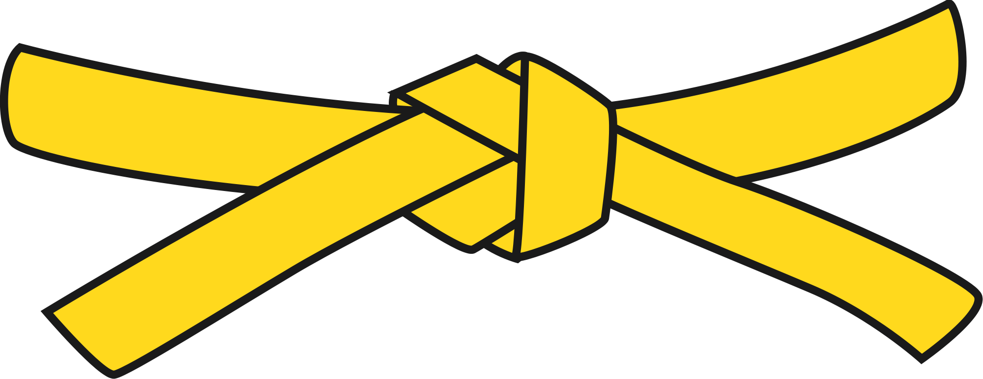 A Yellow Ribbon Tied To A Black Background