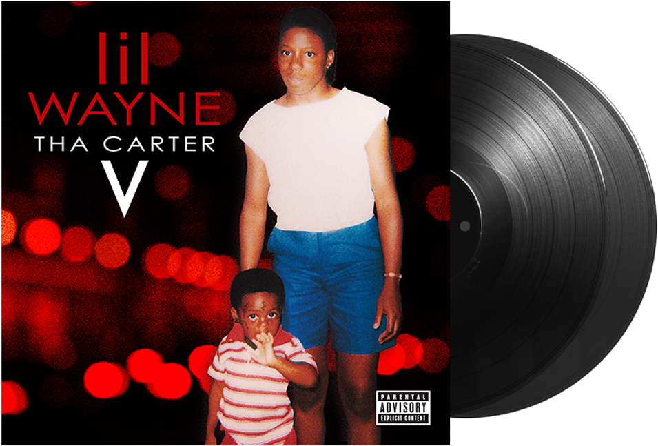A Man And Child Standing Next To A Record Cover